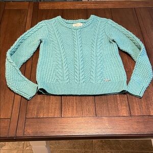 Hollister Women's Cable Knit Sweater - Light Blue